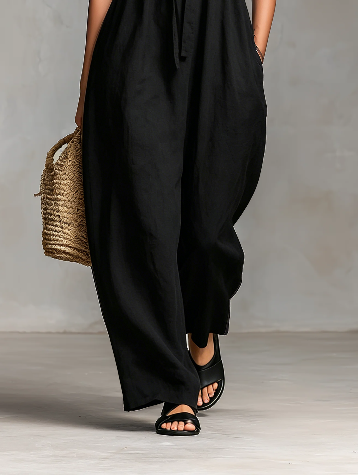 Fleur | Mouwloze jumpsuit met strikceintuur