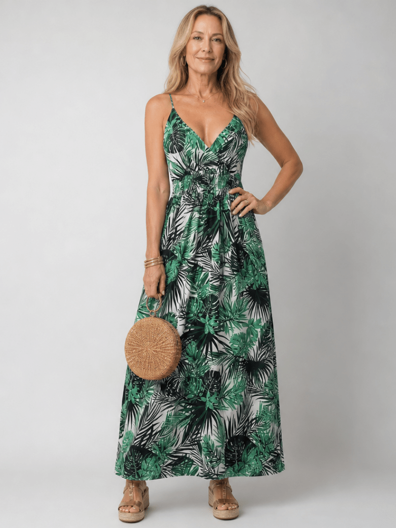 Maravelle | Mouwloze Midi-jurk met Bloemenprint