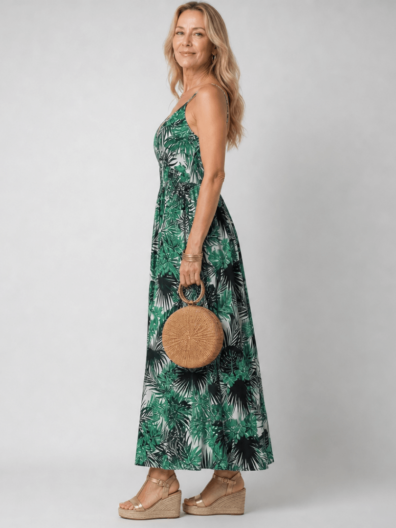 Maravelle | Mouwloze Midi-jurk met Bloemenprint