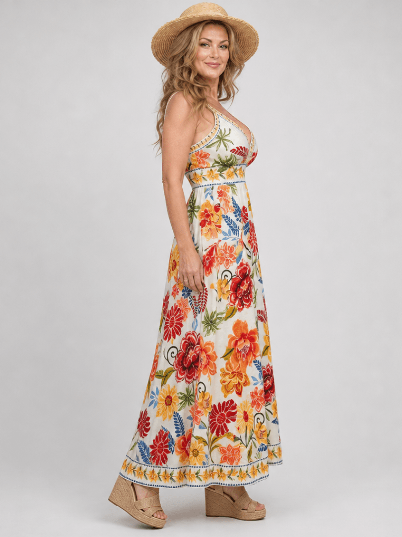 Maribelle | Mouwloze Empire Taille Midi-jurk
