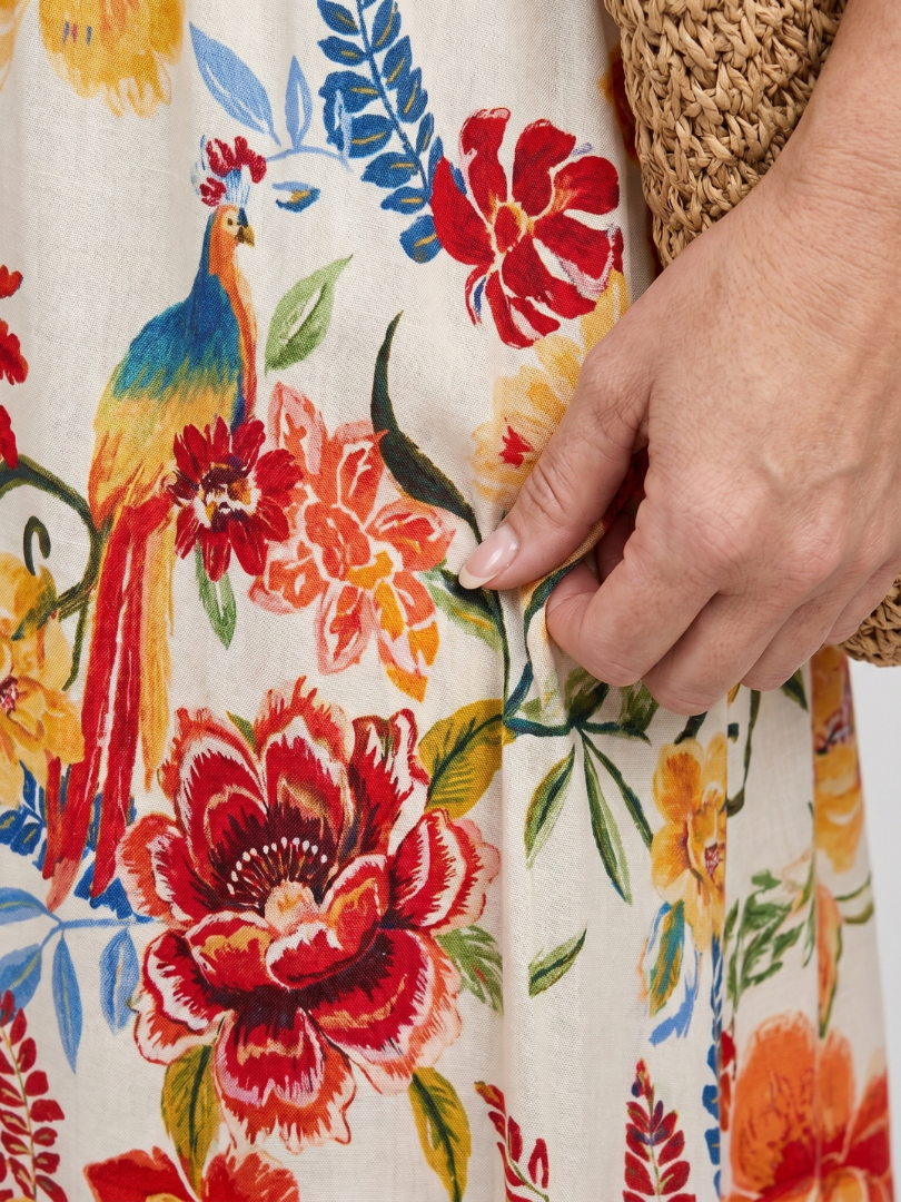 Maribelle | Mouwloze Empire Taille Midi-jurk
