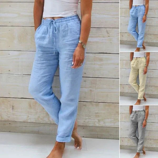 Lichte Linnen Broek Dames Ademend Comfort