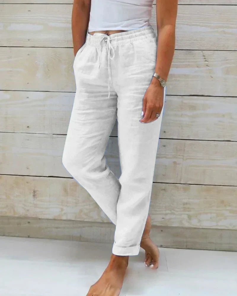 Lichte Linnen Broek Dames Ademend Comfort