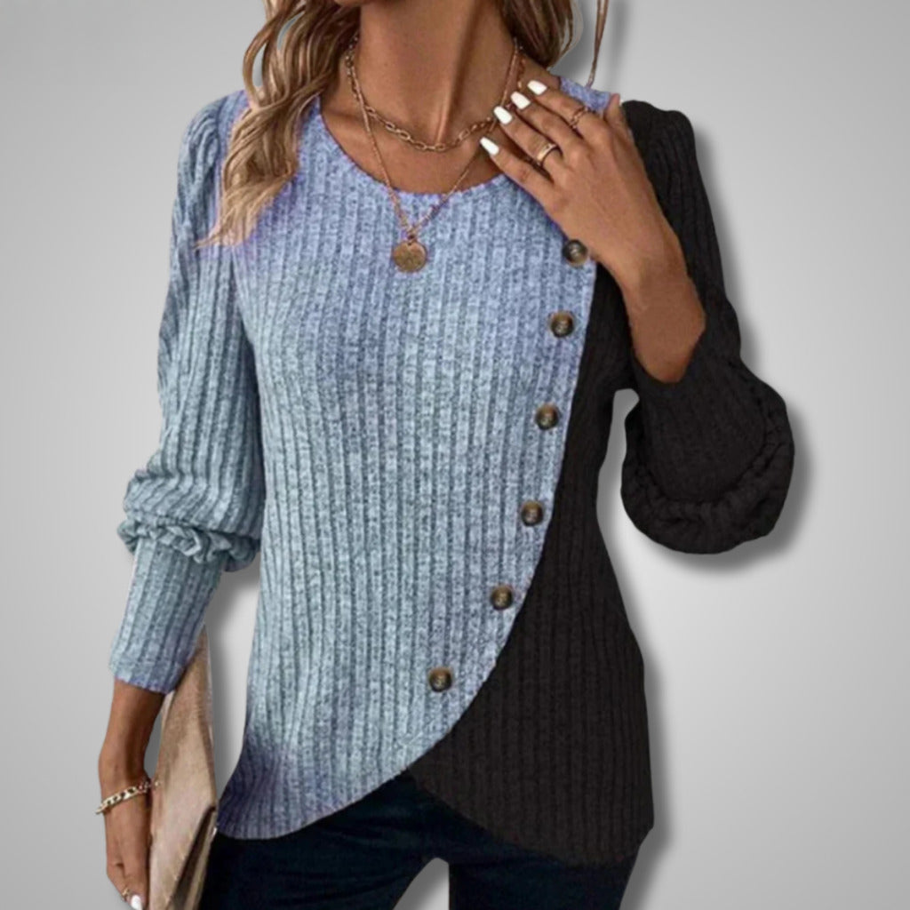 Elora | Elegante Trui met Voorpand Knopen