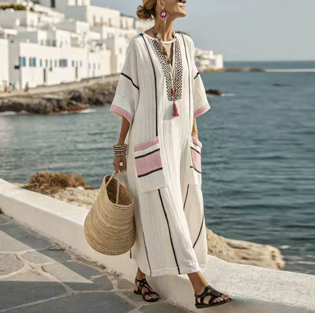 Elegante Mary - Lange strandjurk voor een modieuze zomerse look