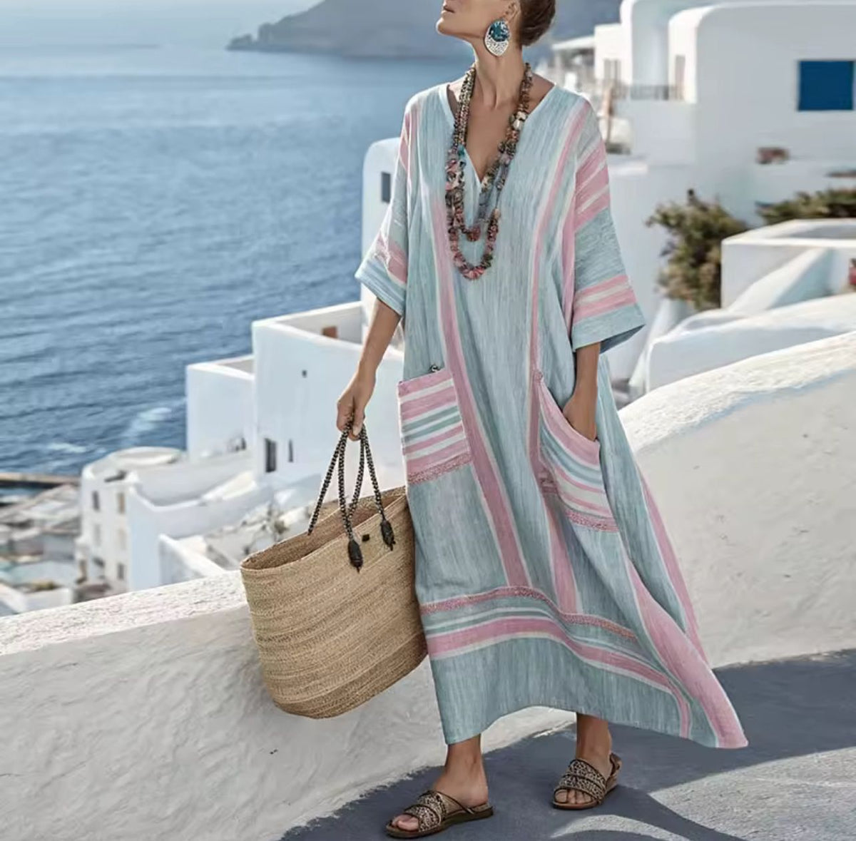Elegante Mary - Lange strandjurk voor een modieuze zomerse look