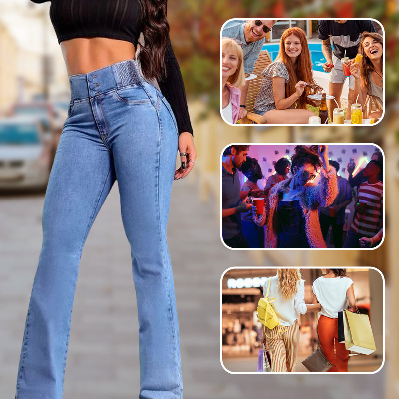 2026🔥👖Stretch flare jeans met hoge taille