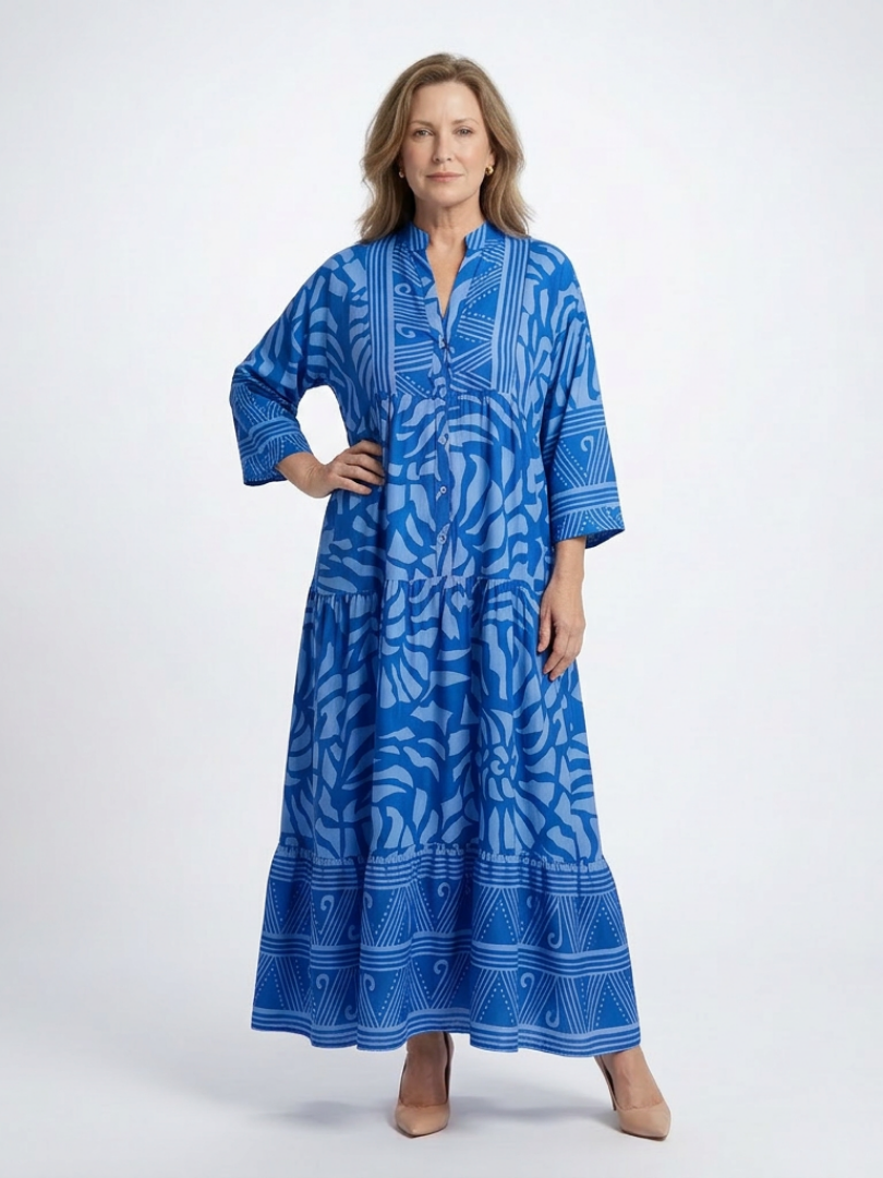 Marielle | Midi-jurk met knoopsluiting