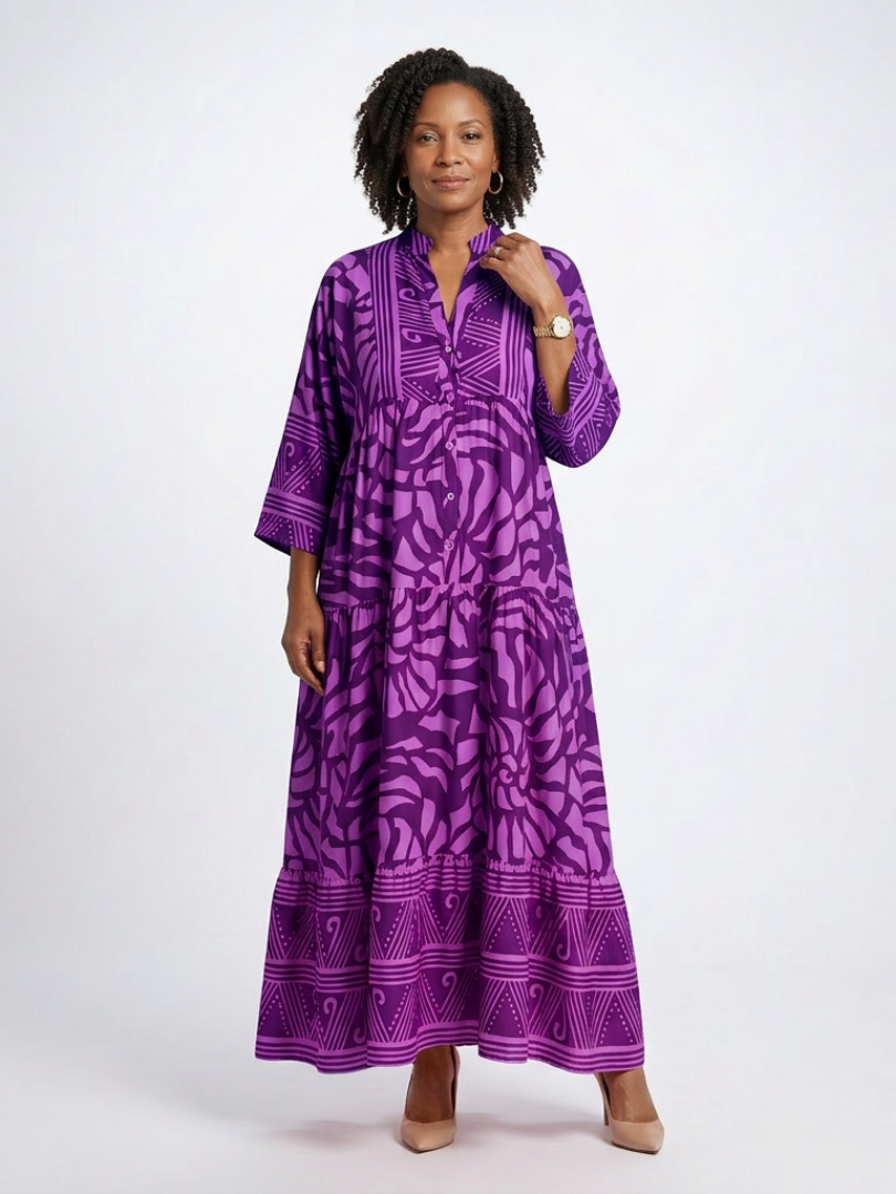 Marielle | Midi-jurk met knoopsluiting