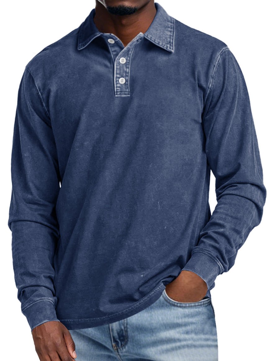 VECHO | Retro Polo met Lange Mouwen – Elegantie en Dagelijks Comfort