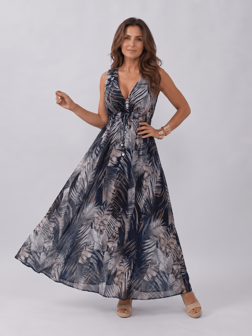 Zake | Mouwloze Empire Taille Midi-jurk