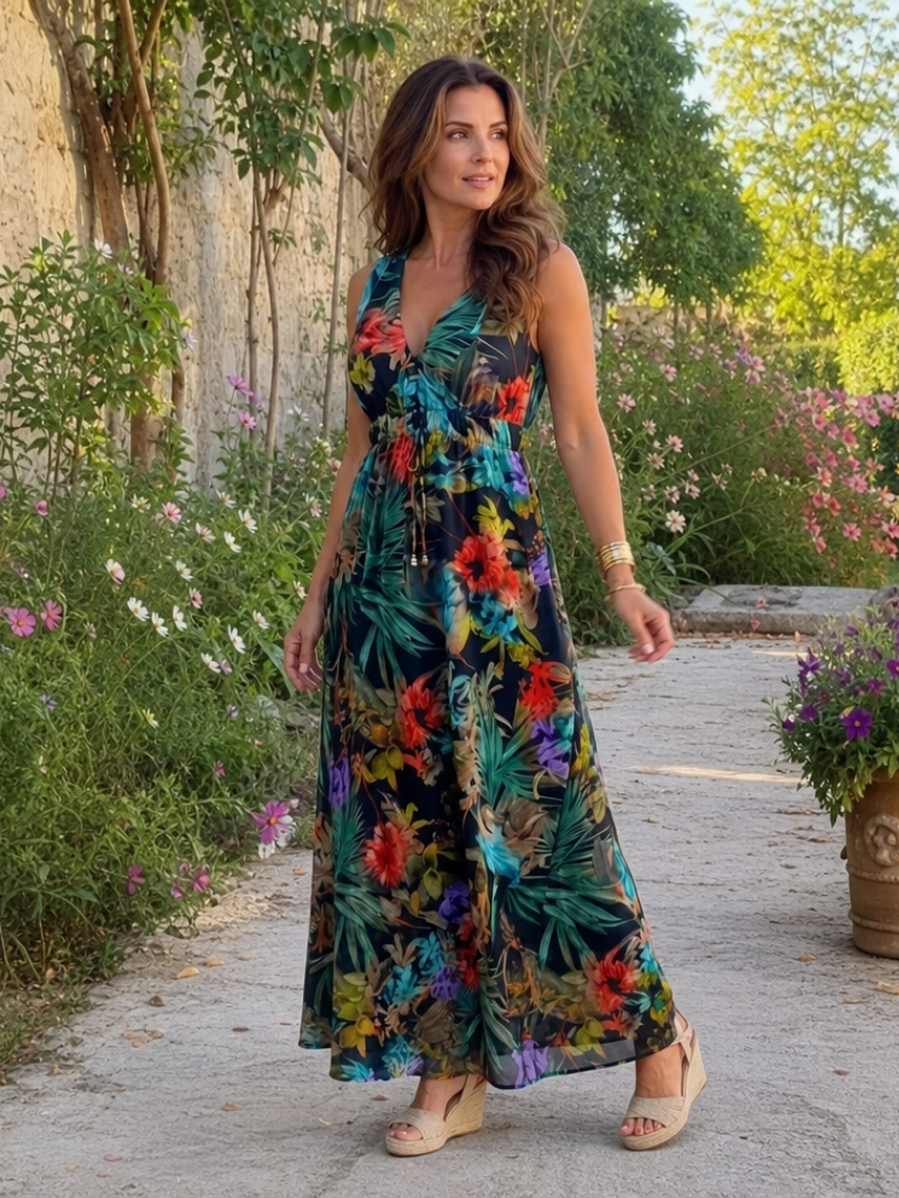 Zake | Mouwloze Empire Taille Midi-jurk